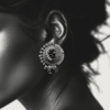Oxidized Sunburst Bull Hoops - Image 3