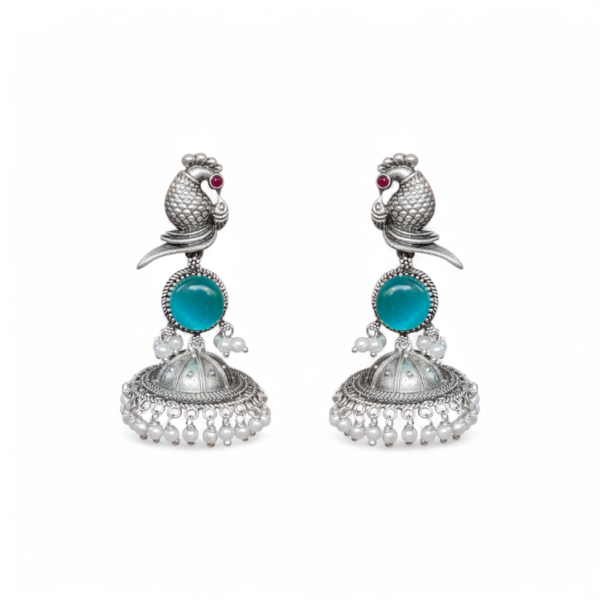 Parrot-Inspired Jhumka Drops - Image 4